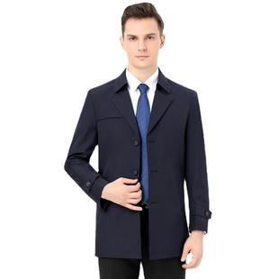 领秋春季 西装 薄纯色夹克外01 J男士 中年男装 套款 风衣韩版