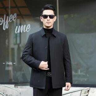 中年ALC人男士 厚款 白绒翻领暖休闲 中老人鸭秋冬季 羽绒服男年保装