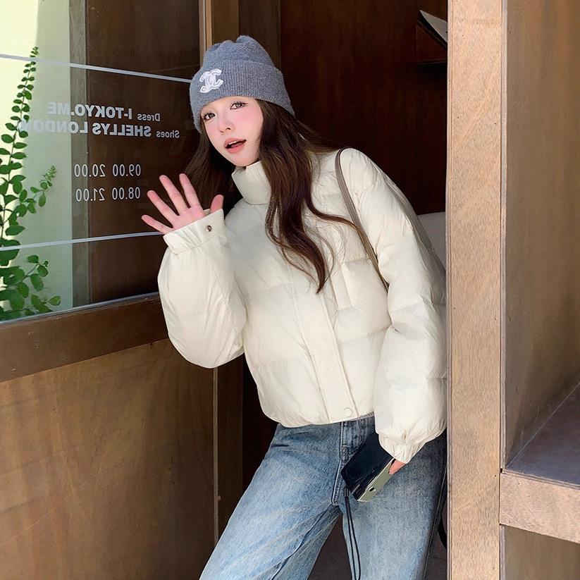 色短款羽绒服女2025冬季c257-661新款小个子白鸭黄绒加甜厚美外立