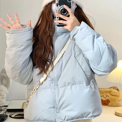 小个子穿搭立领棉服外套