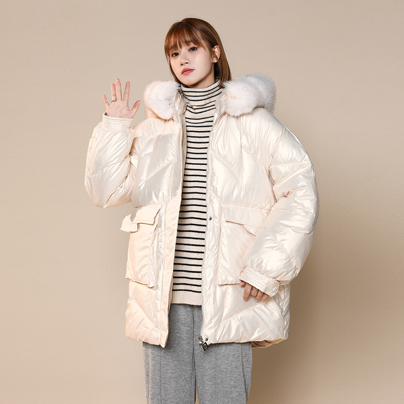 2022加厚大毛领免洗女