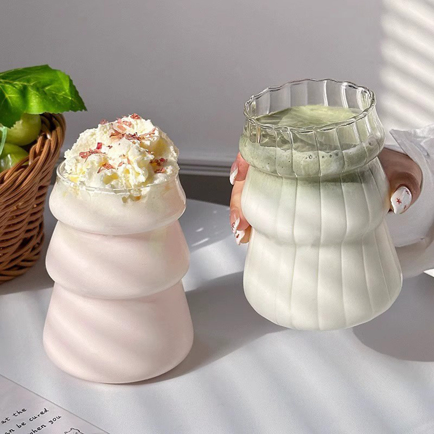 高硼硅玻璃杯冷饮杯家用女喝水杯大容量饮料果汁杯牛奶茶杯咖啡杯