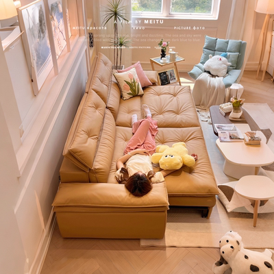 真皮多功能智能电动沙发意式极简棕色头层牛皮小户型沙发客厅简约