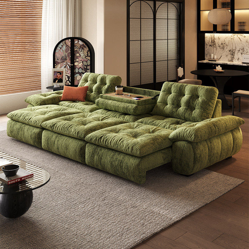 法式复古中古风雪尼尔绒布艺电动多功能云朵帆船沙发客厅2026新款