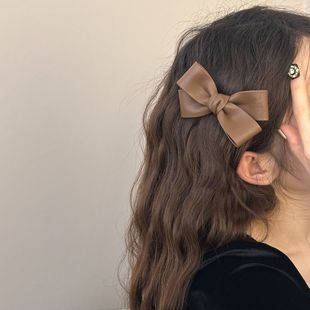大蝴蝶结发夹女侧边半披发发夹高级气质感韩国系侧边碎发边夹大号