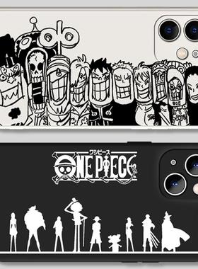 海贼王手机壳苹果15周边iPhone14漫画13promax路飞日漫12黑白11联名8plus动漫x全员xr日系xs航海王ip7适用se3