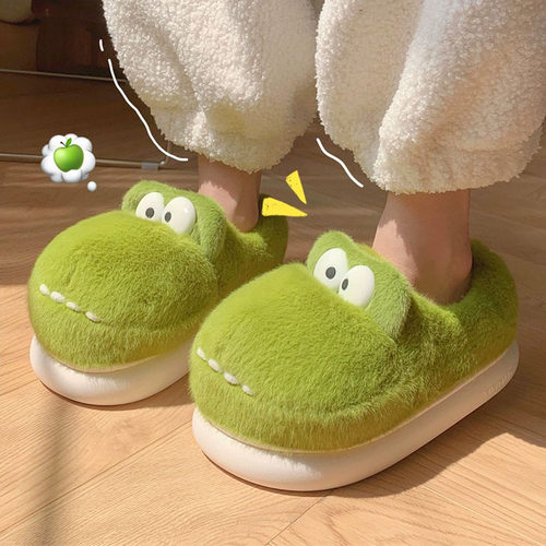 亲子款~可爱鳄鱼棉拖鞋