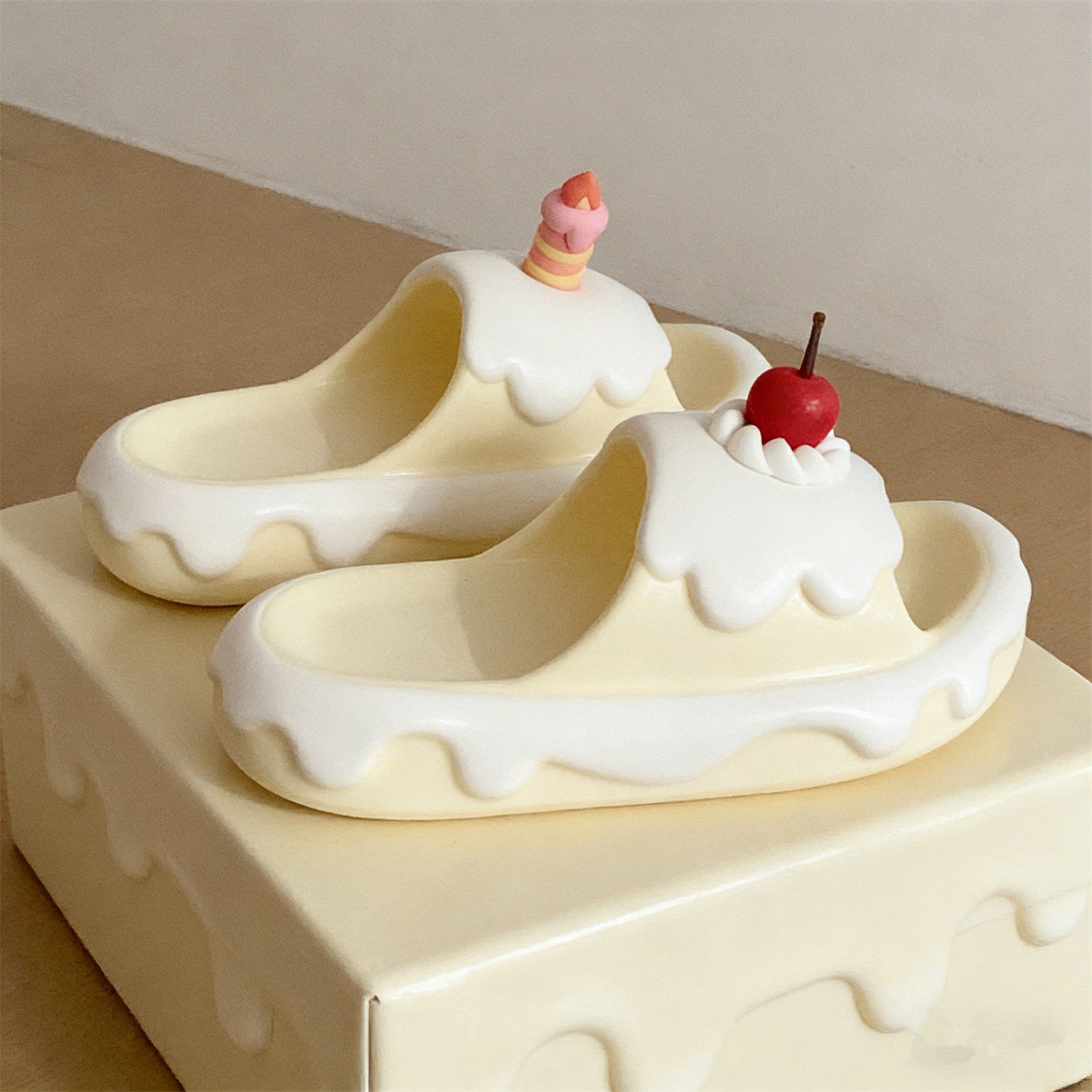 舒适2026新款一字凉拖鞋可爱樱桃奶油蛋糕卧室夏外穿女士拖鞋ins,居家布艺,居家棉拖/棉鞋,淘宝优惠券,粉丝福利购,淘宝优惠卷