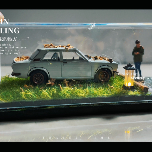 64比例 72比例车模场景 绿地 发光场景 DIY 1比64比例场景 模型