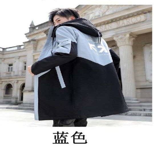 冬季新款男士外套中长款加厚夹克男连帽休闲风衣棉服潮,男装风衣,星座1804