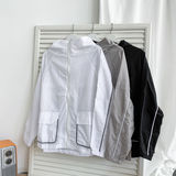 连帽外套韩版宽松大码男女装大口袋夹克薄款防晒衣F002，男装防晒衣，星座1804