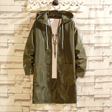 夏季防晒衣男女中长款连帽外套皮肤衣风衣男班服宽松无扣无拉链，男装防晒衣，星座1804