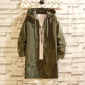 夏季防晒衣男女中长款连帽外套皮肤衣风衣男班服宽松无扣无拉链，男装防晒衣，星座1804