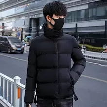 新款冬季个性韩版修身短款棉服立领工装棉衣男帅气棉袄男图片