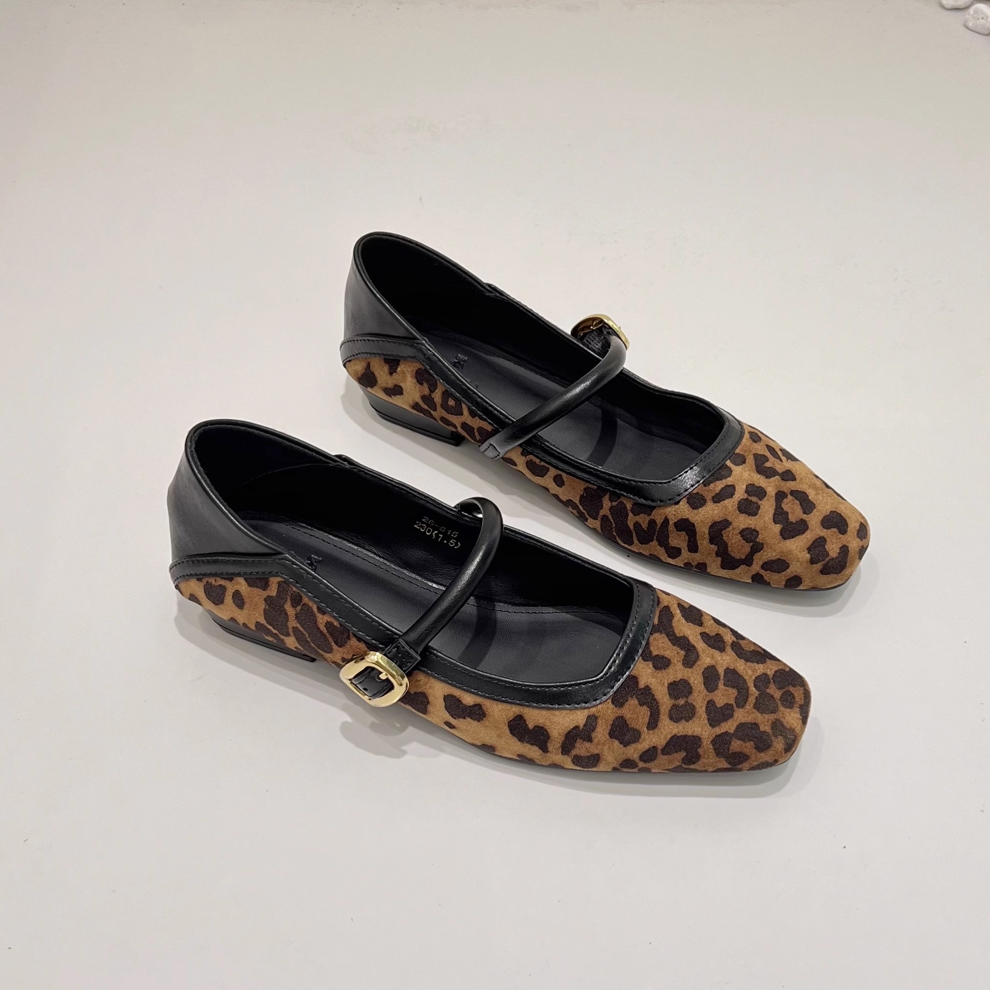 女鞋单鞋悦薇高品质真皮低跟