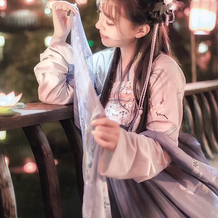 汉服菩提雪古风日常装女春夏绣花齐胸襦裙古装女服装仙女清新淡雅