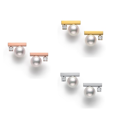 tasaki平衡珍珠钻石耳钉