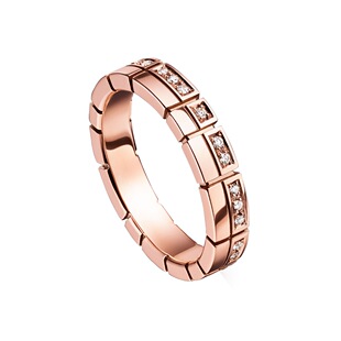 *代购 TASAKI塔思琦 PIANO系列-18k樱花金 双层 钻石婚戒对戒戒指