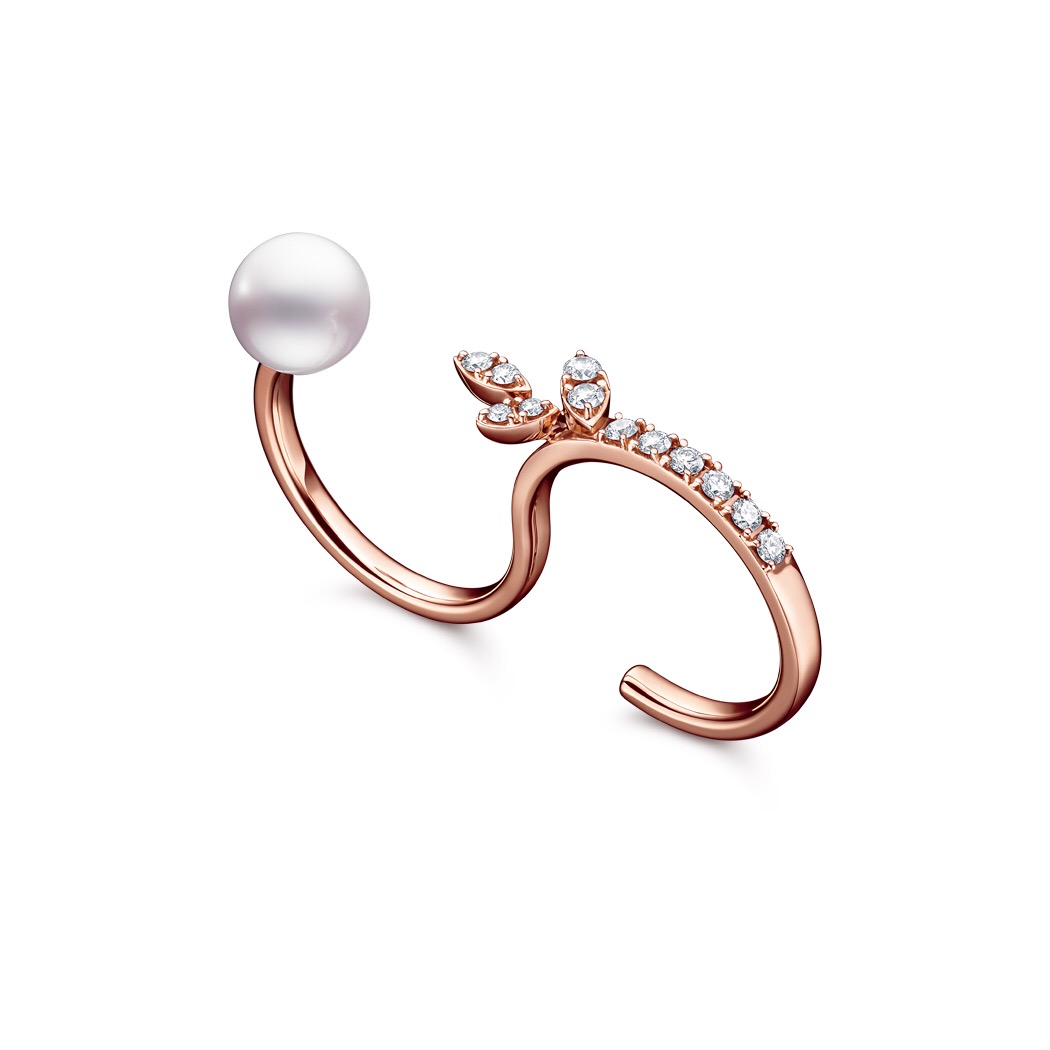 代购tasaki珍珠18k金钻石戒指