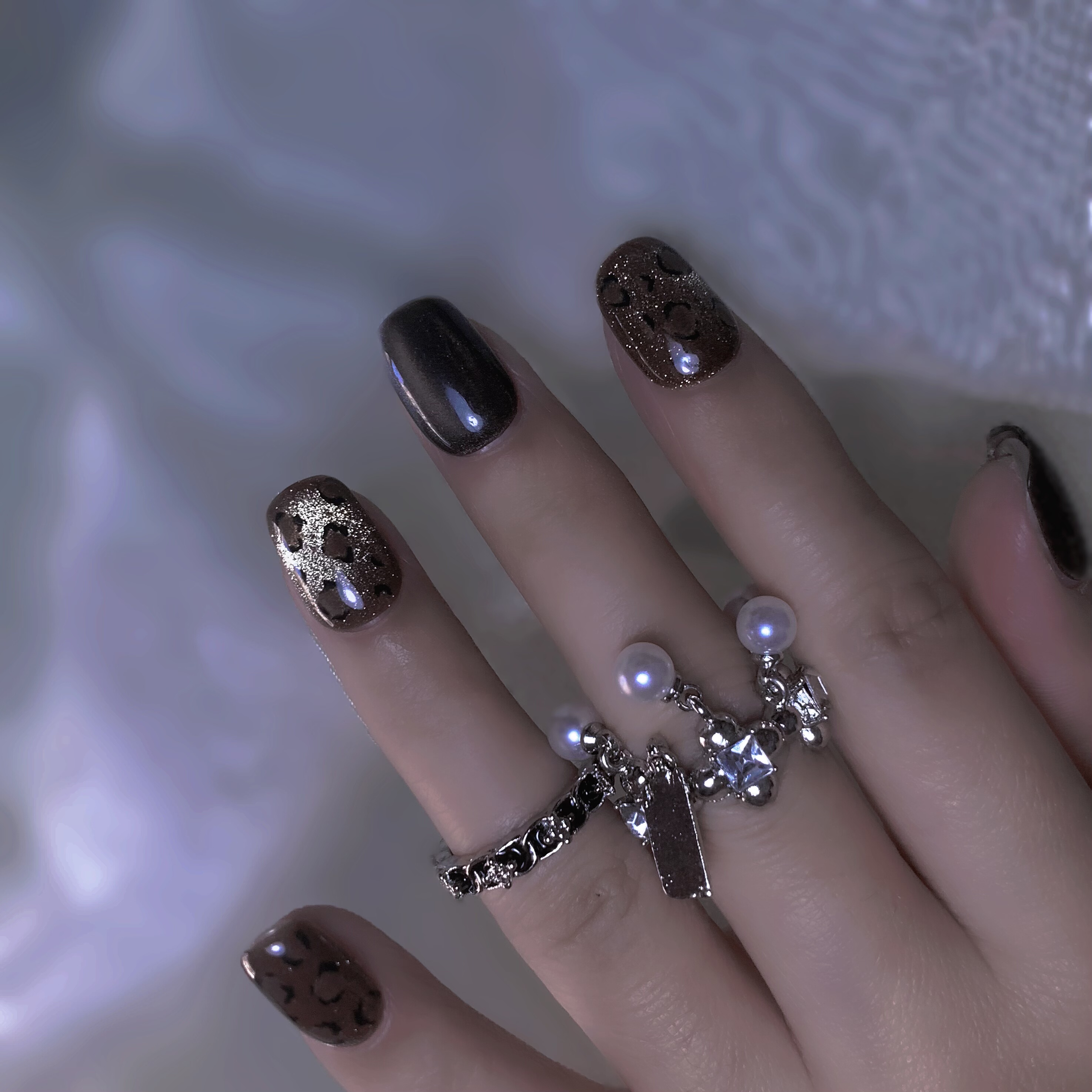 【豹豹】明星同款高级感穿戴甲纯手工美甲本甲贴片M一副