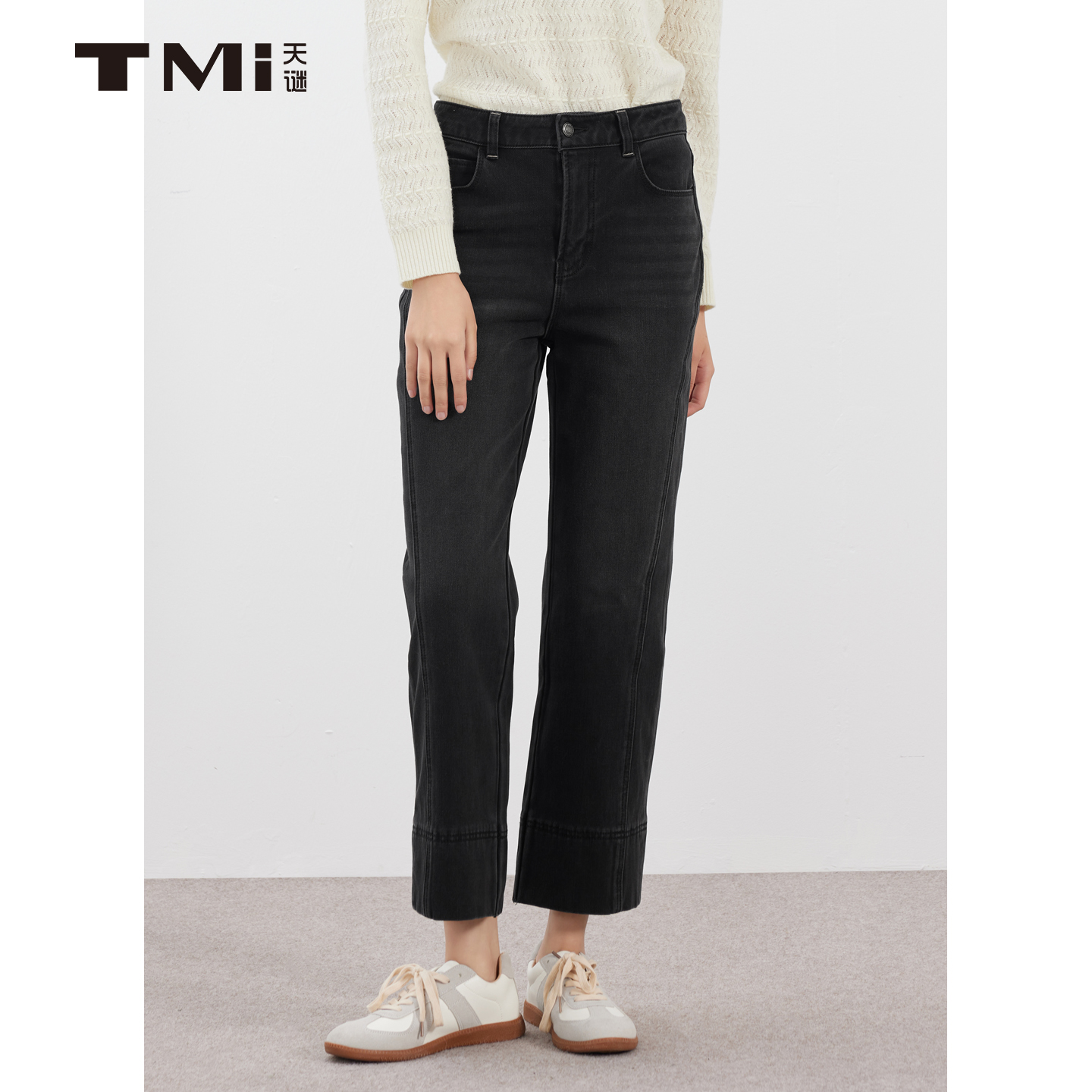 天谜休闲加绒加厚小脚牛仔裤