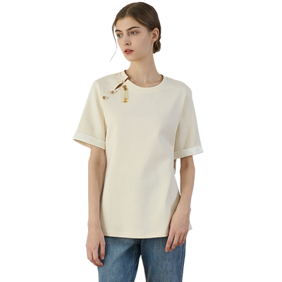 天谜短袖新中式常规钉珠