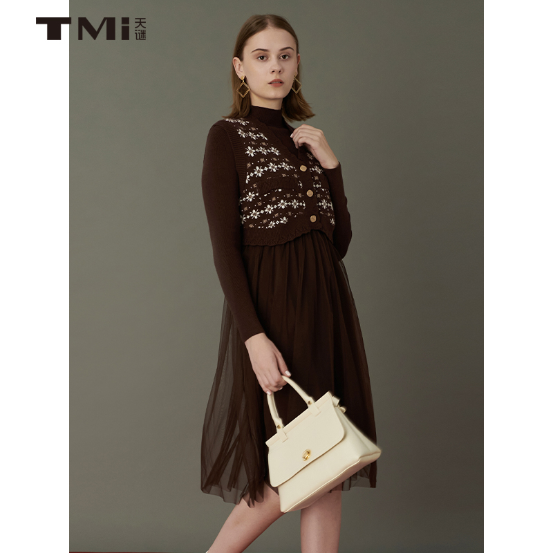 天谜复古提花网纱A版针织