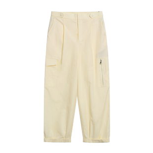 天谜阔腿裤直筒工装休闲时尚口袋长裤2024春季女装TMi242094