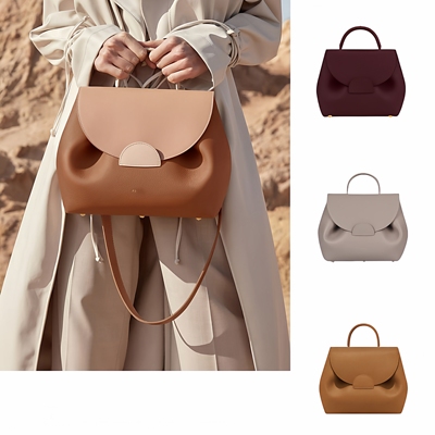 Polene小众真皮笑脸斜挎小猪包