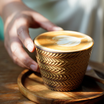 象有秘密复古麦穗浮雕咖啡杯