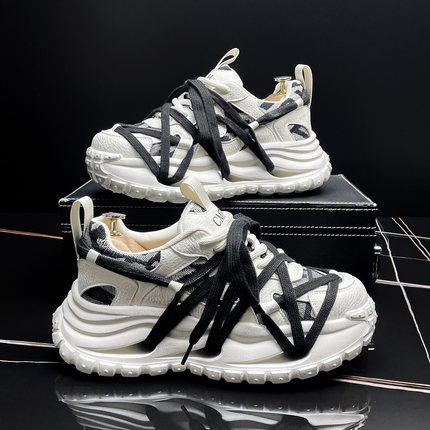 厚底老爹鞋男冬季增高运动休闲鞋时尚百搭潮流系带男鞋