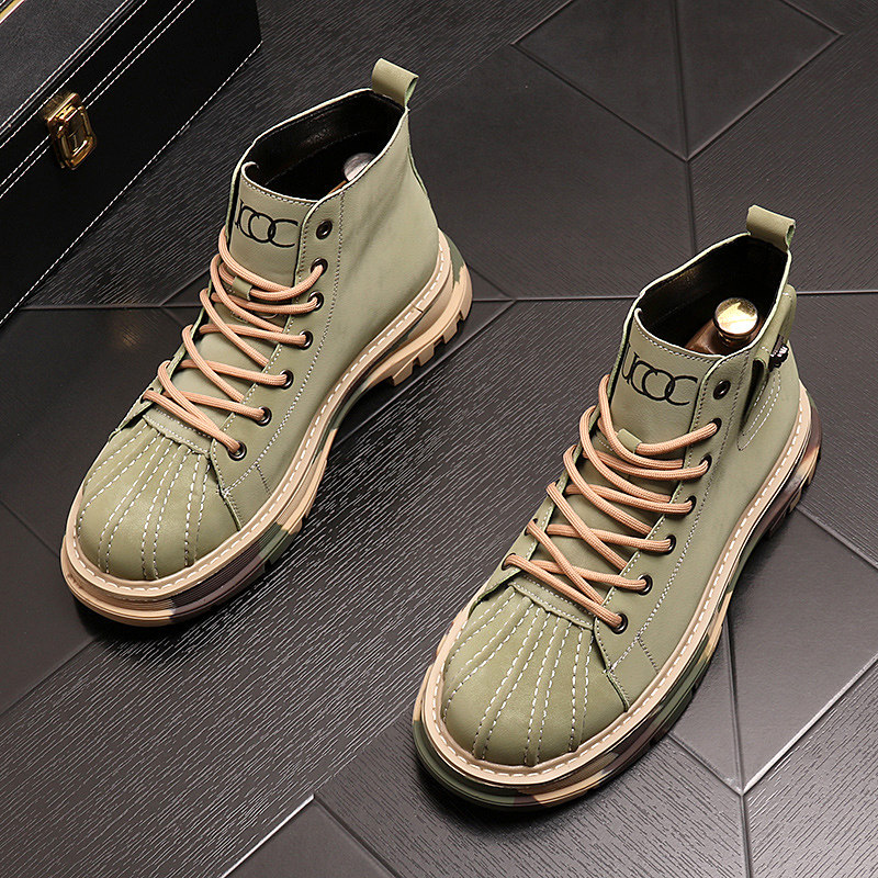 英伦马丁靴男款2025秋季新款百搭高帮男鞋子磨砂皮户外工装大黄靴,流行男鞋,马丁靴,淘宝优惠券,粉丝福利购,淘宝优惠卷