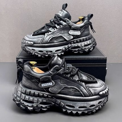 巴黎时尚老爹鞋榴莲底轮胎鞋复古擦色做旧男鞋百搭跑步运动休闲鞋