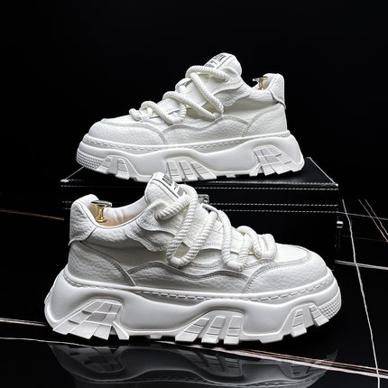 厚底小白鞋男2026春季新款板鞋超火潮牌男鞋隐形增高鞋百搭休闲鞋