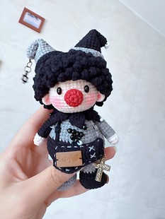 背带小丑毛线手工编织可爱玩偶包包挂件钥匙扣创意礼物diy材料包