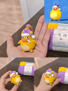 睡帽鸭吉吉毛线手工编织小玩偶玩具可爱包挂件创意礼物diy材料包