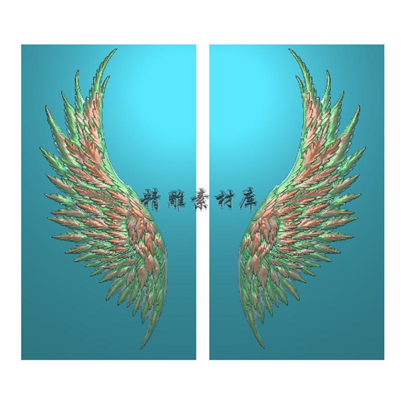 翅膀精雕图灰度图 铝雕门 铜铝雕门板 雕刻图 JDP