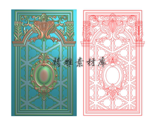 洋花精雕图护墙板 木门 木饰面 柜门 铝雕门板雕刻图 JDP
