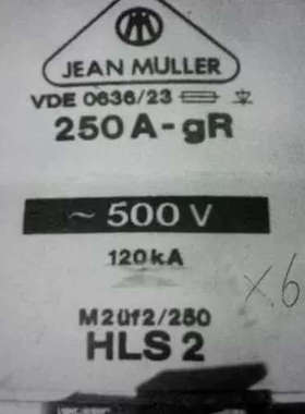 jeanmueller熔断器HLS2 250A-gR 500V 120KA M2UF2