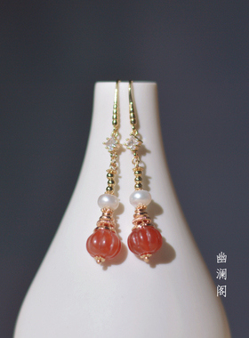 幽澜阁古风汉服耳坠女红流苏耳环