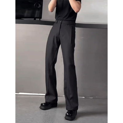 弯刀微喇西裤男款春秋季cleanfit黑色裤子垂感高级感直筒西装裤潮