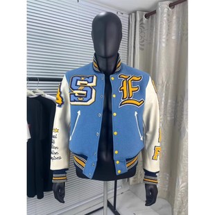 美式东洋1978黄色老鹰刺绣棒球服春季加厚收腰潮牌街头vibe夹克男