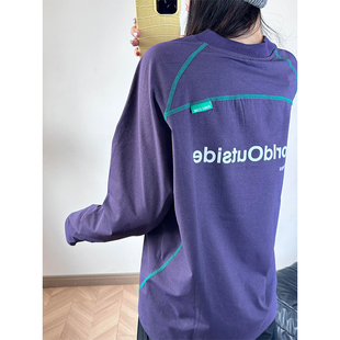 紫色速干防晒长袖T恤男女春秋季吸汗运动骑行服户外跑步打底衫潮