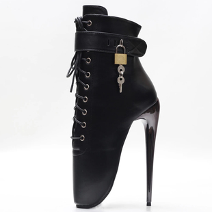 情趣芭蕾舞短靴超高跟18厘米恨天高系带SM性感调教演出大码定制女