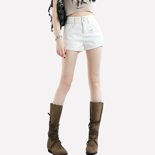 复古牛仔短裤女2026夏季夏款薄款高腰弹力a字包臀辣妹热裤短裤子