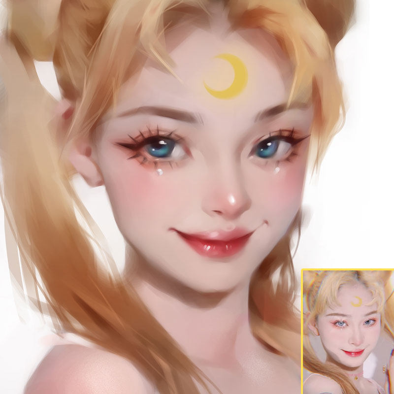 定制画手绘头像 原创设计漫画动漫甜美卡通真人照片约稿