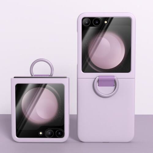 巴鲁斯适用于三星zflip5手机壳Galaxy Z Flip5折叠屏真皮保护套zflip6手带式外壳Flip5新款zfilp全包filp5