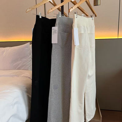 SYARURU北美A家SERENITY SWEATPANT拖地加绒阔腿直筒裤运动休闲女