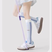 撞色条纹网球中筒袜小腿压力健身瑜伽街舞无骨骑行显瘦跑步户外女