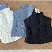 SYARURU北美A家立领羽绒马甲健身运动休闲瑜伽保暖秋冬加厚三格女